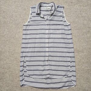 Madewell Striped Sleeveless Top Blouse Shirt XS Collared‎ Button Down